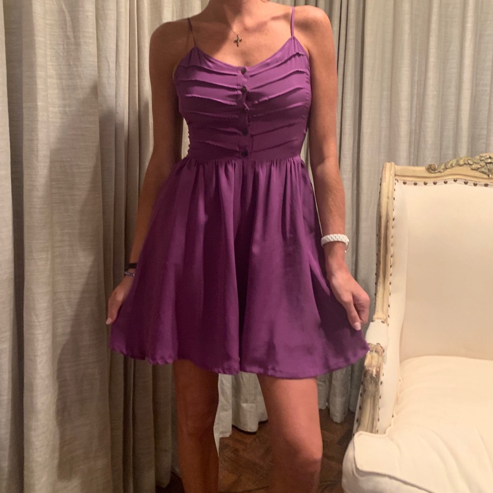 jenny han silk dress Jenny Han for anthropologie purple silk dress